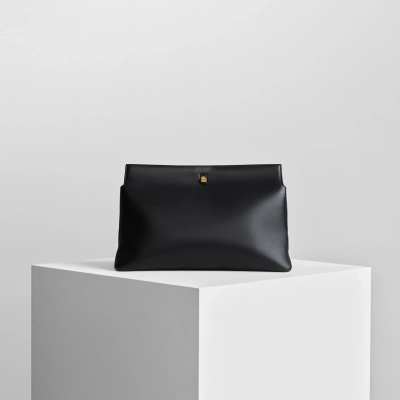 PHOEBE PHILO TRIPLEX CLUTCH in black leather