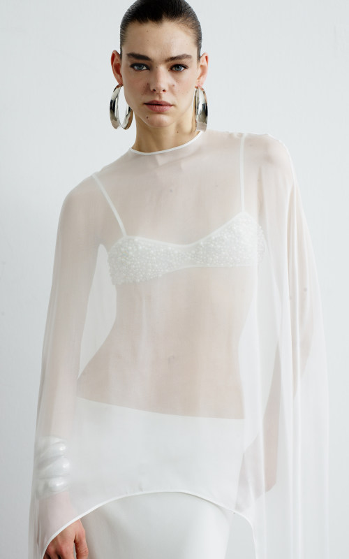 THE NEW ARRIVALS ILKYAZ OZEL Shiva Mauresque Silk Top