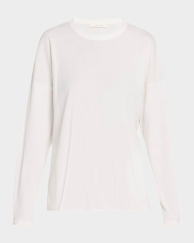 The Row Floris Cotton Long-Sleeve Top