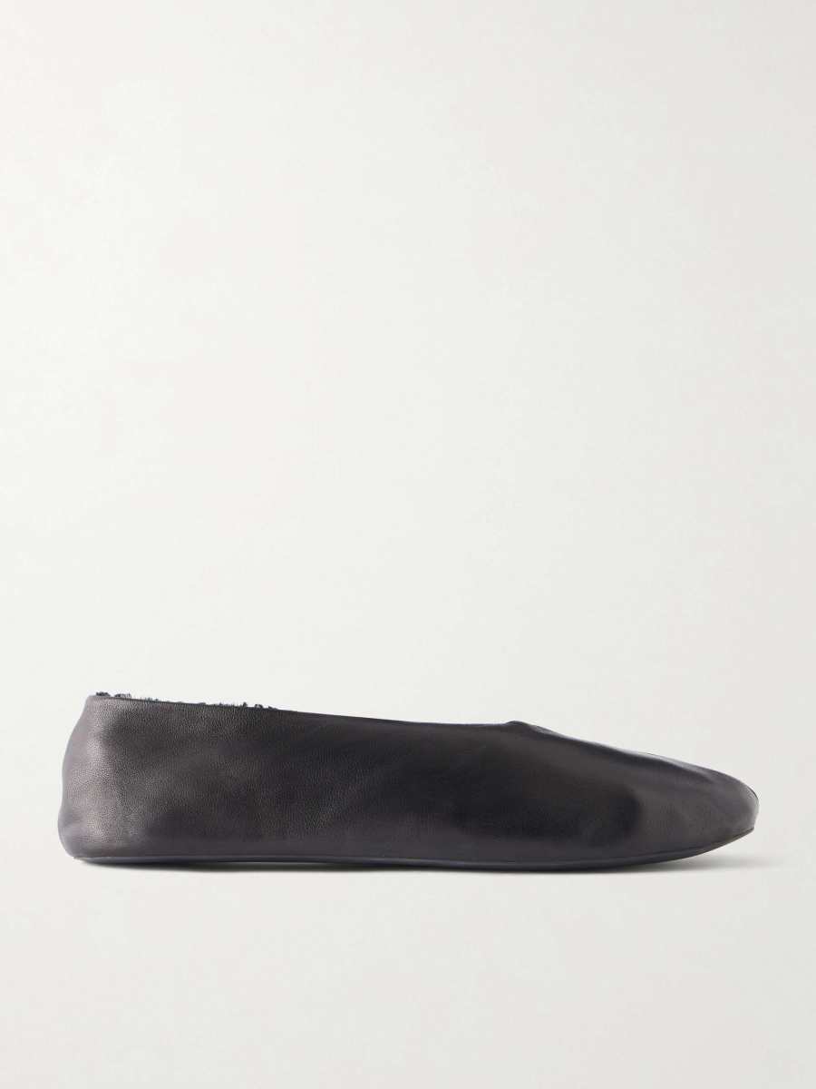 The Row Stella shearling-lined leather ballet flats