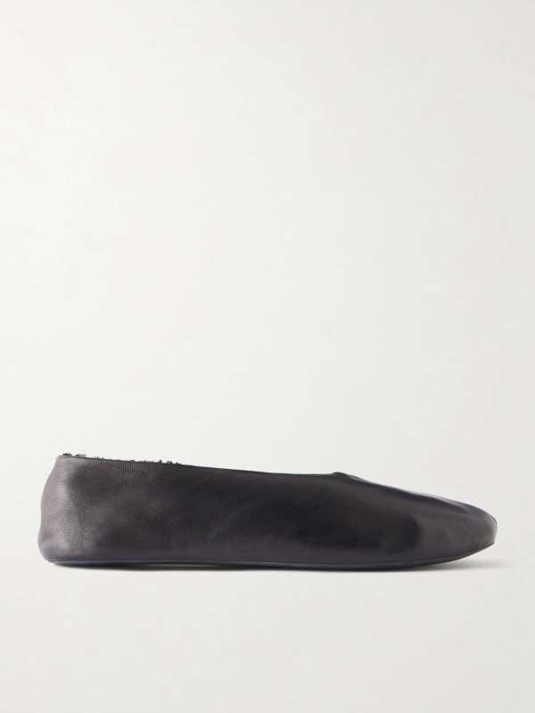 The Row Stella shearling-lined leather ballet flats