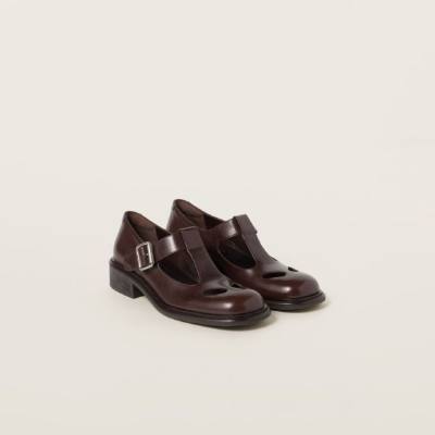MIU MIU Leather T-bar shoes