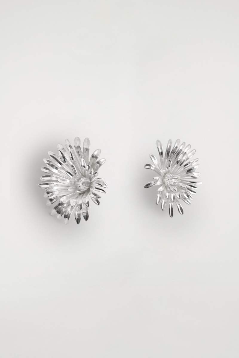 COS ASYMMETRIC ABSTRACT FLORAL EARRINGS