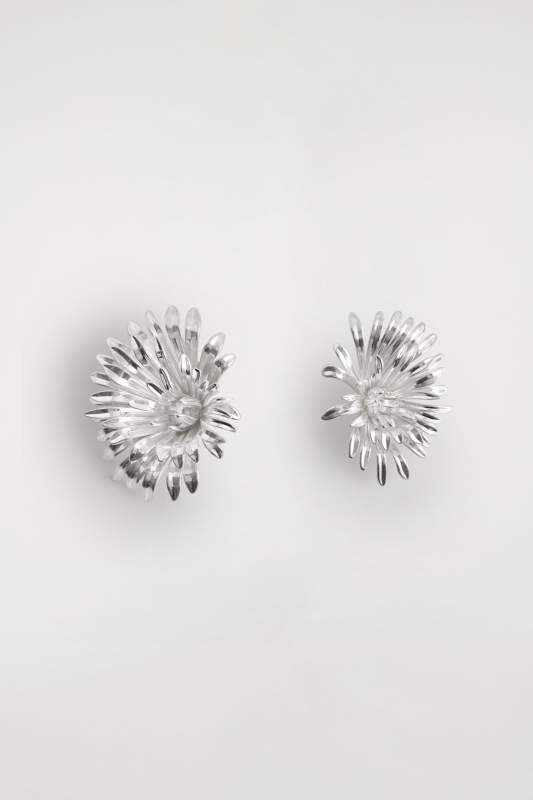 COS ASYMMETRIC ABSTRACT FLORAL EARRINGS