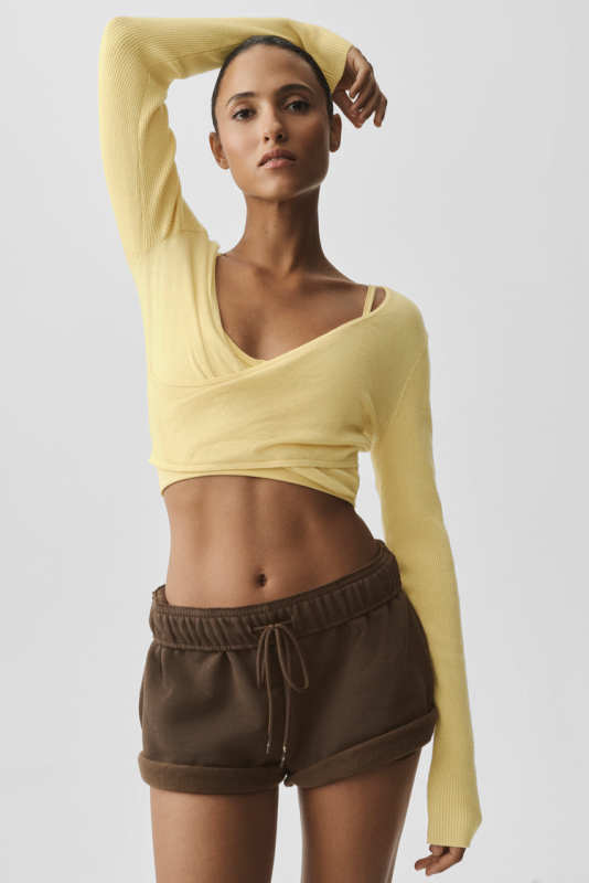 Alo Yoga Sweater Knit Crossover Long Sleeve