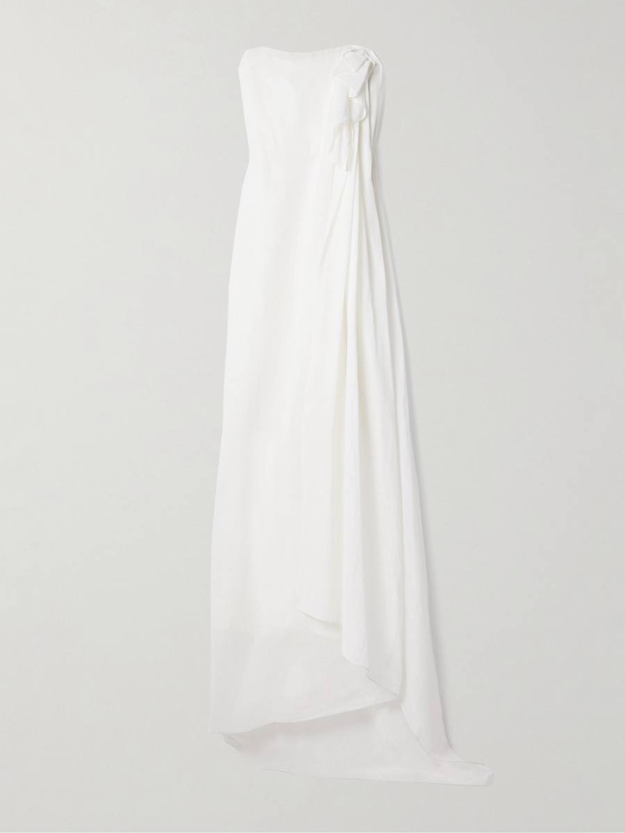 The Row Madleine strapless draped cotton-gauze maxi dress