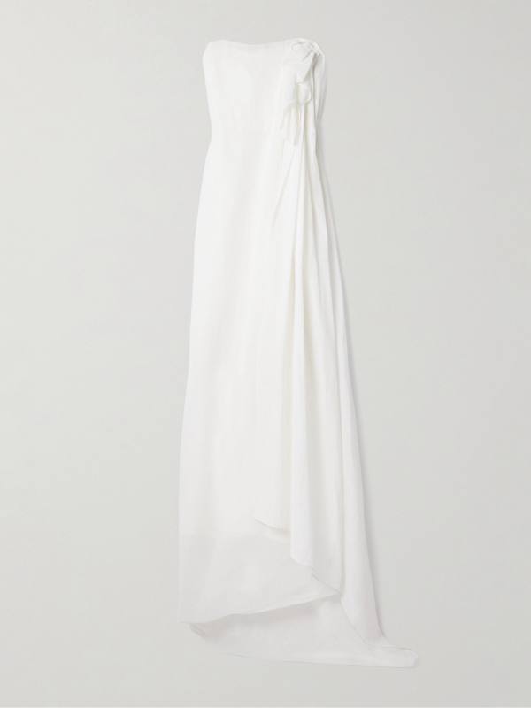 The Row Madleine strapless draped cotton-gauze maxi dress