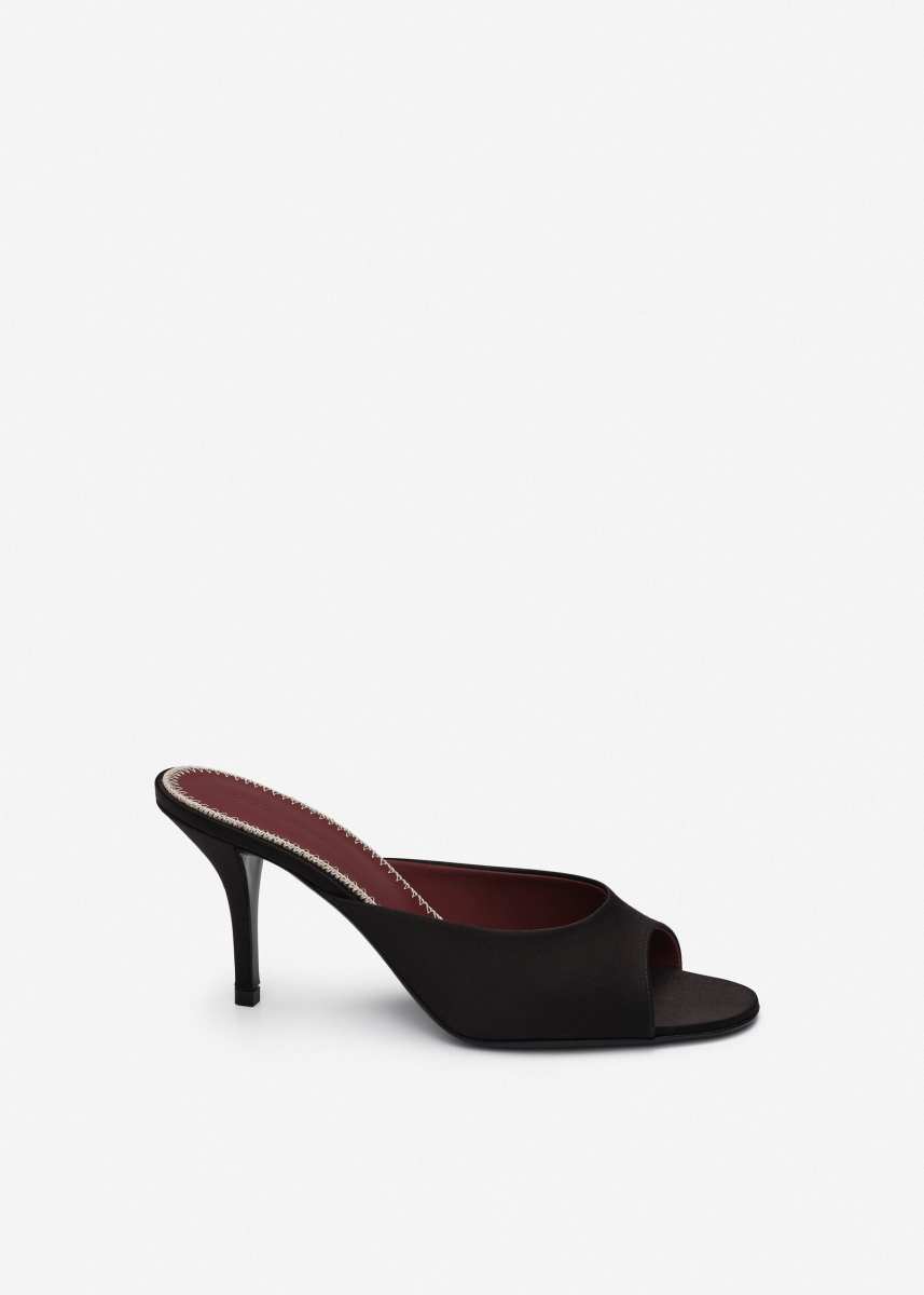 MAGDA BUTRYM Satin pointed-toe mules in black