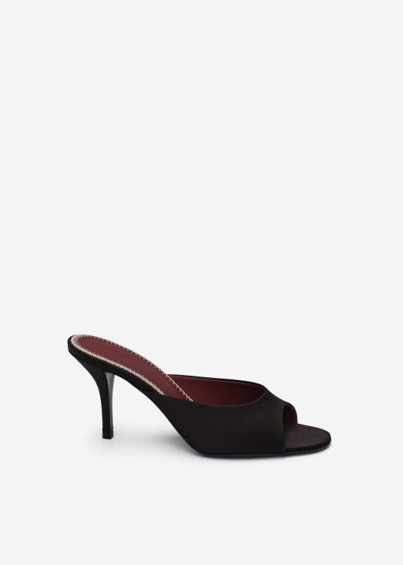 MAGDA BUTRYM Satin pointed-toe mules in black