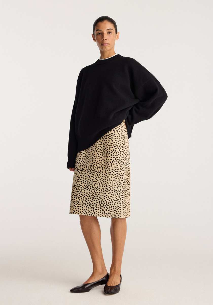 ROHE pony hair pencil skirt | cheetah