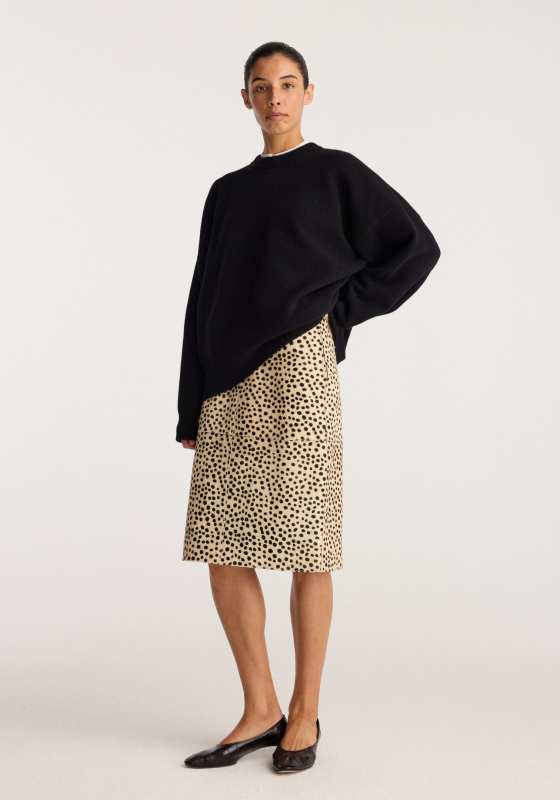 ROHE pony hair pencil skirt | cheetah