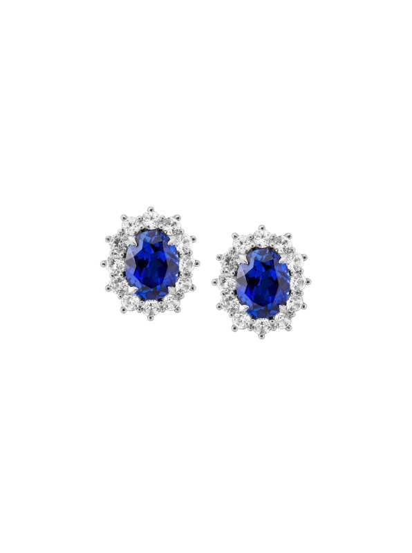 Dorsey SPENCER, LAB BLUE AND WHITE SAPPHIRE STUDS