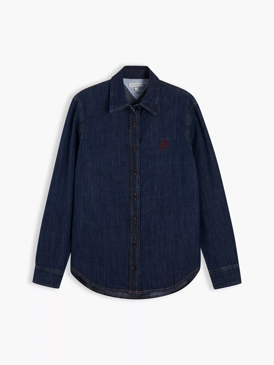 TOMMY HILFIGER Relaxed Fit Script Monogram Denim Shirt