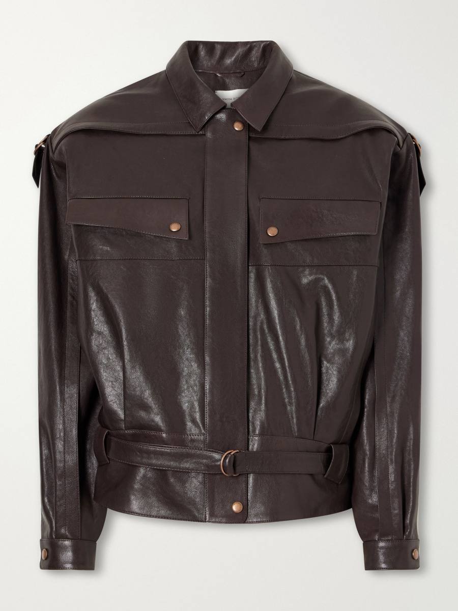 MAGDA BUTRYM Belted leather jacket