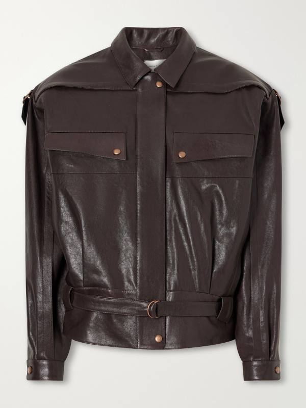 MAGDA BUTRYM Belted leather jacket