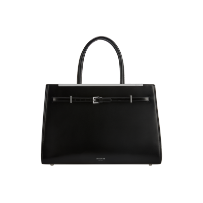 VERAFIED Noir Leather Book Tote Bag 33