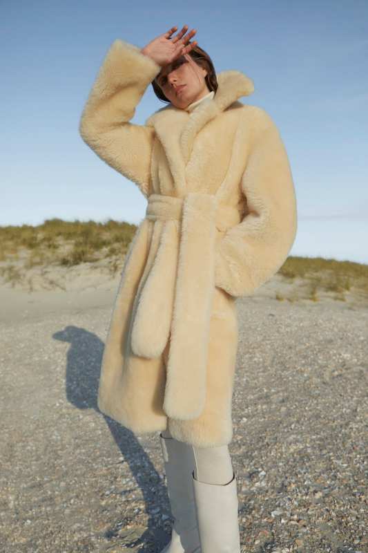 Mackage ETIENNE Shearling coat with belt