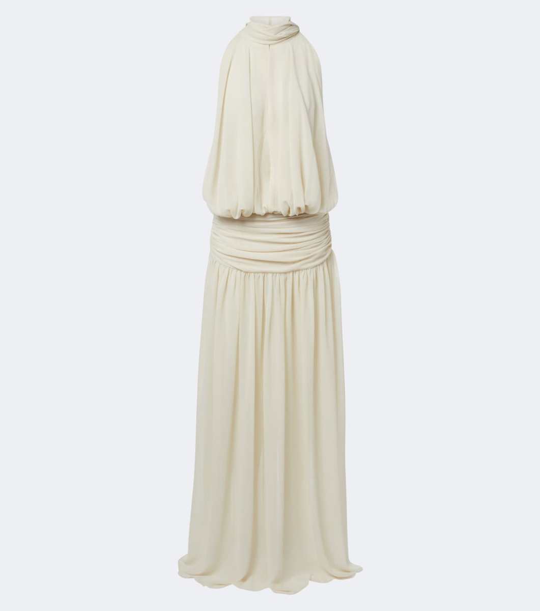 De La Vali Cruz draped chiffon maxi dress
