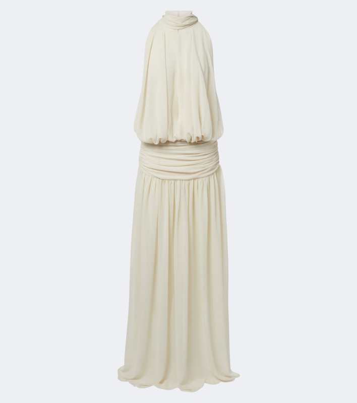 De La Vali Cruz draped chiffon maxi dress