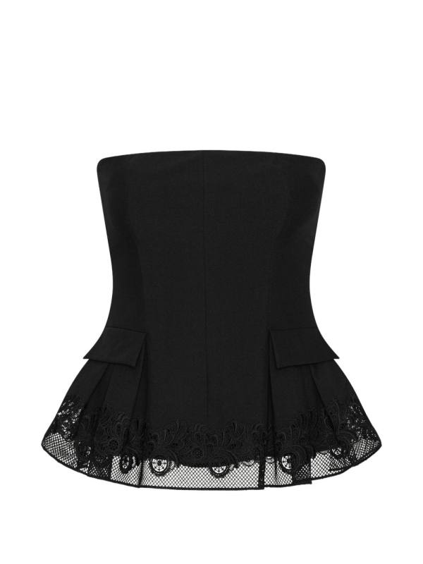 ROTATE peplum bustier top black