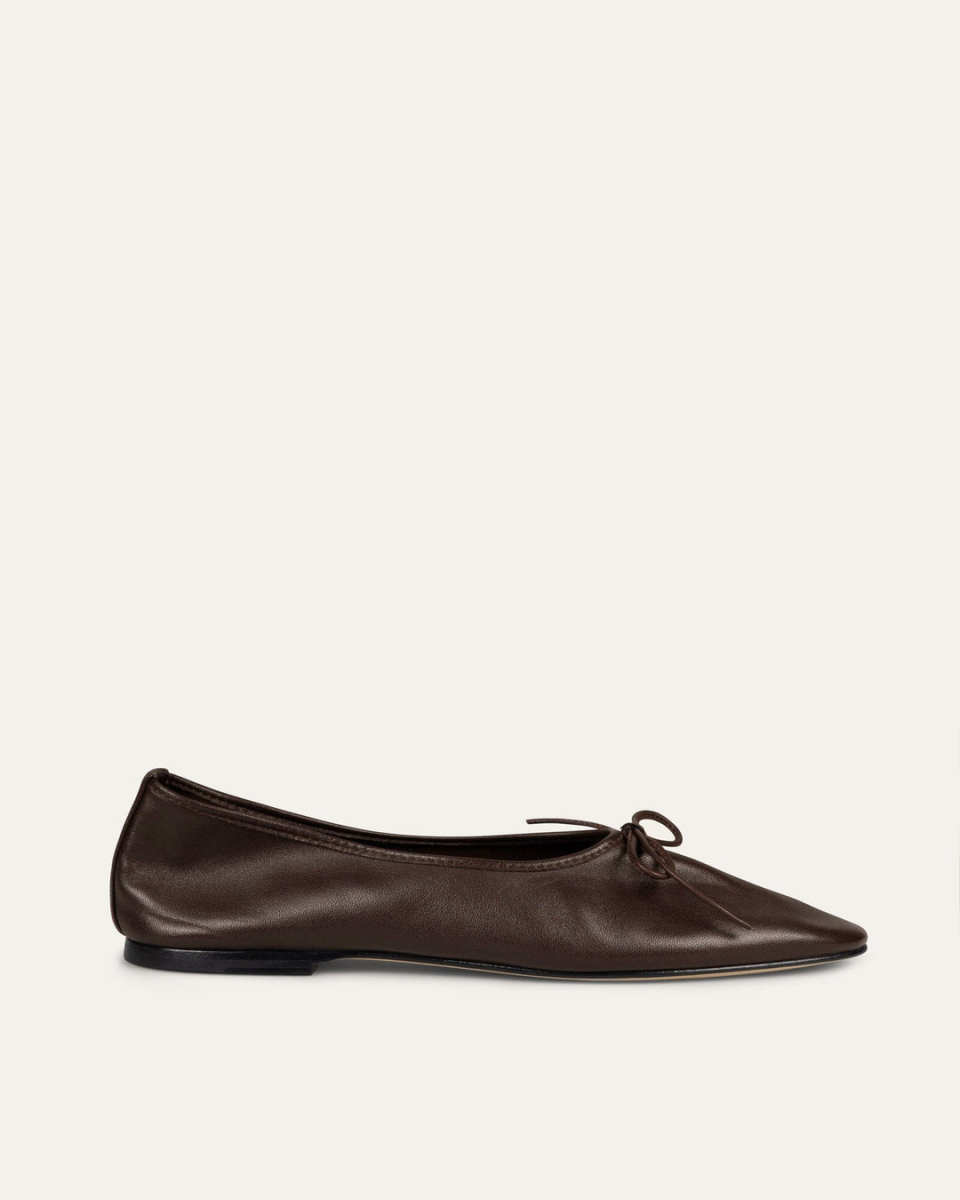 DEAR FRANCES Gala, Espresso Leather Ballerina flat