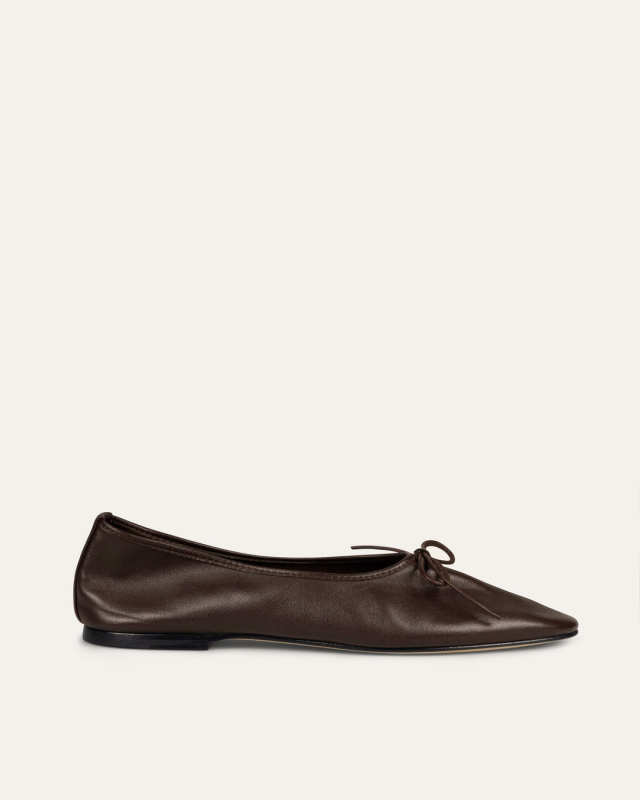 DEAR FRANCES Gala, Espresso Leather Ballerina flat