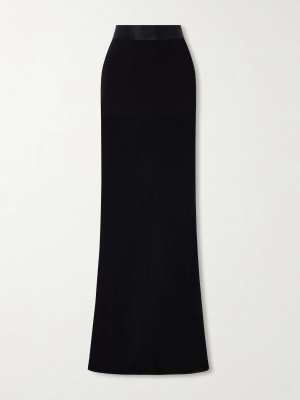Gucci Satin-trimmed crepe-jersey maxi skirt