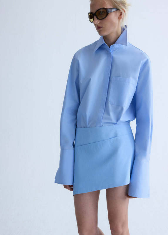 MANGO Straight poplin shirt