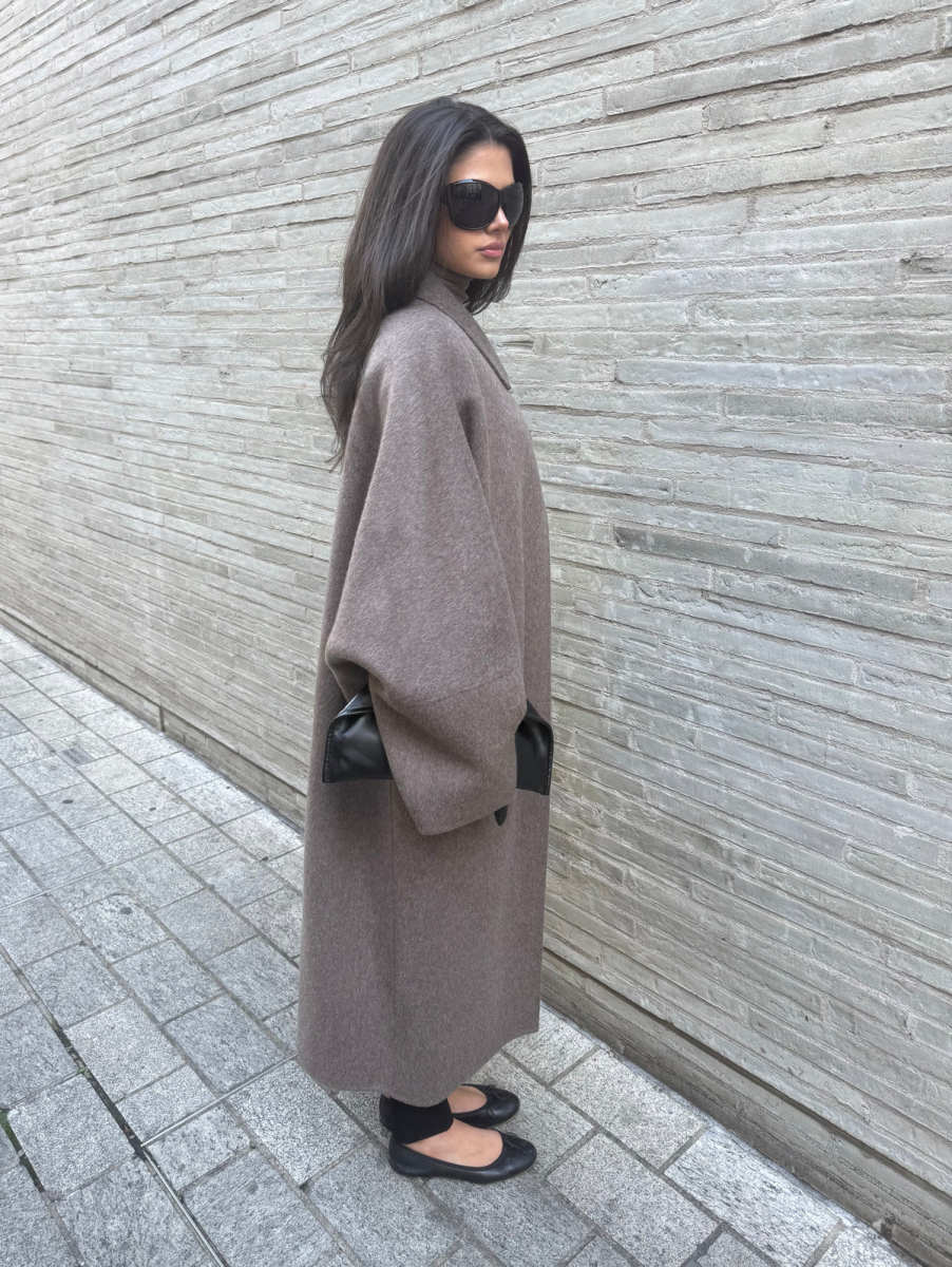 MARCÉLA LONDON Neve Cocoon Coat Taupe