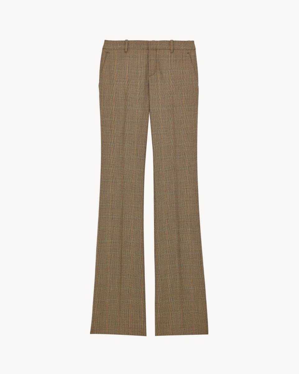Saint Laurent flared pants in puppytooth prince of wales wool