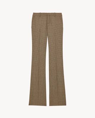 Saint Laurent flared pants in puppytooth prince of wales wool