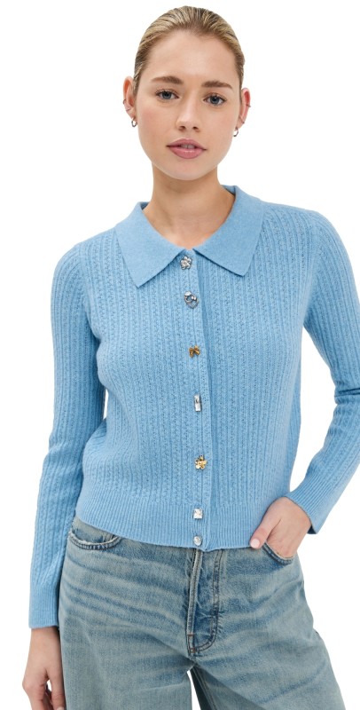 Marc Jacobs Cable Knit Charm Cardigan Sky Blue
