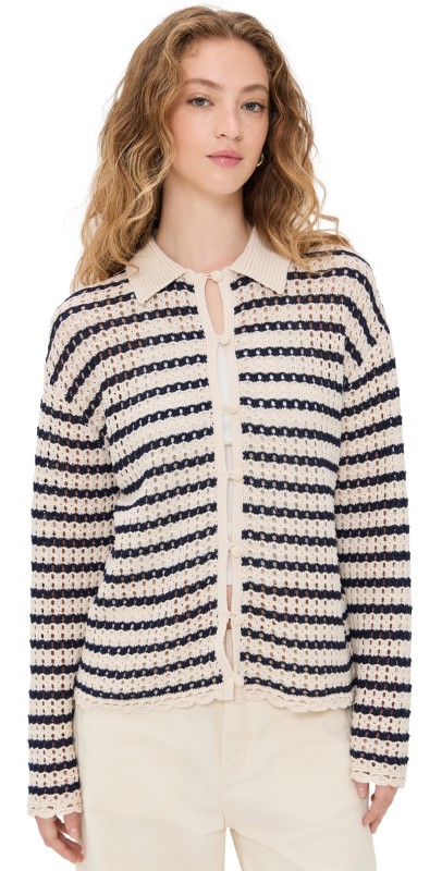 rag & bone Khloe Stripe Cardigan Ivory
