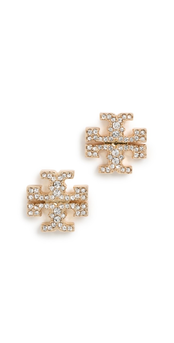 Tory Burch Kira Pave Stud Earrings Tory Gold / Crystal