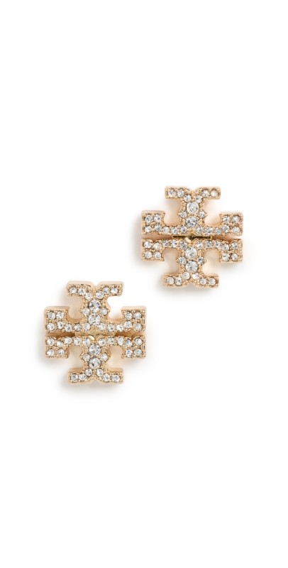 Tory Burch Kira Pave Stud Earrings Tory Gold / Crystal