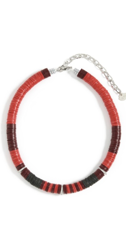 Hijas de Puka Bead Necklace Black/Red/Burgundy