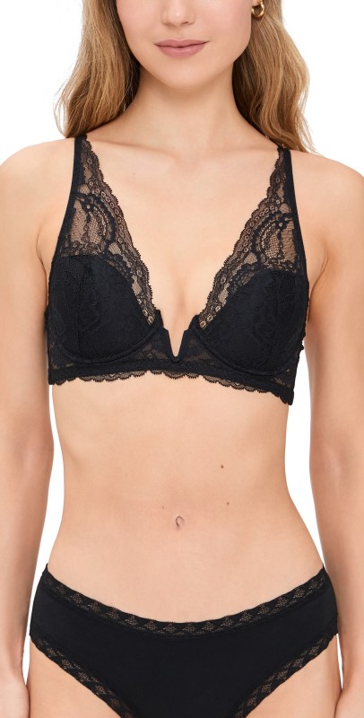 Skarlett Blue Skarlett Blue Minx Plunge Lightly Lined V-Wire Bra Black