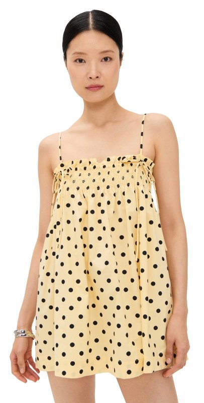 Damson Madder Lilo Mini Dress Butter Yellow