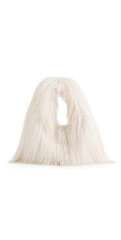 LoveShackFancy Sylara Faux Fur Bag Ivory