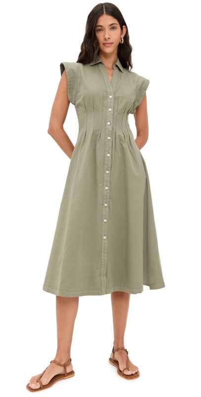 Veronica Beard Jean Ruben Midi Dress Stone Army