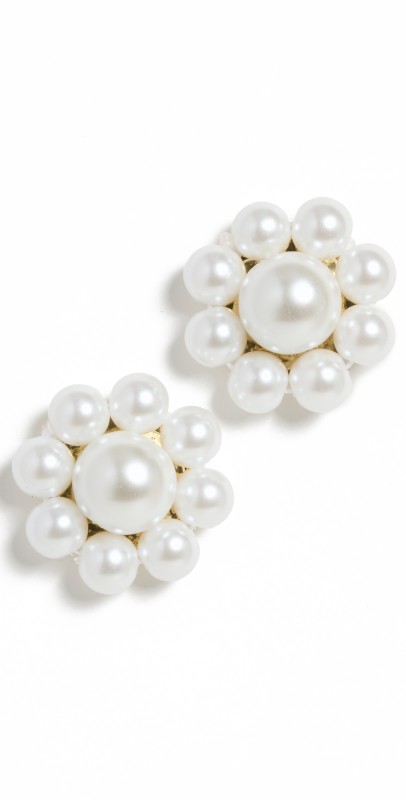 SHASHI Lola Large Studs Gold/Pearl
