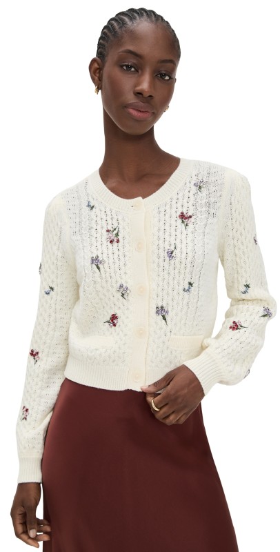 Cinq à Sept Rasa Cardigan Ivory Multi