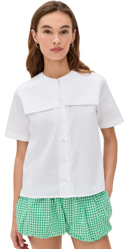 Sandy Liang Drew Top White