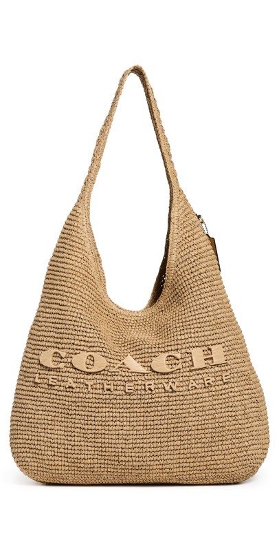 Coach Straw Brooklyn Shoulder Bag 39 B4/Natural