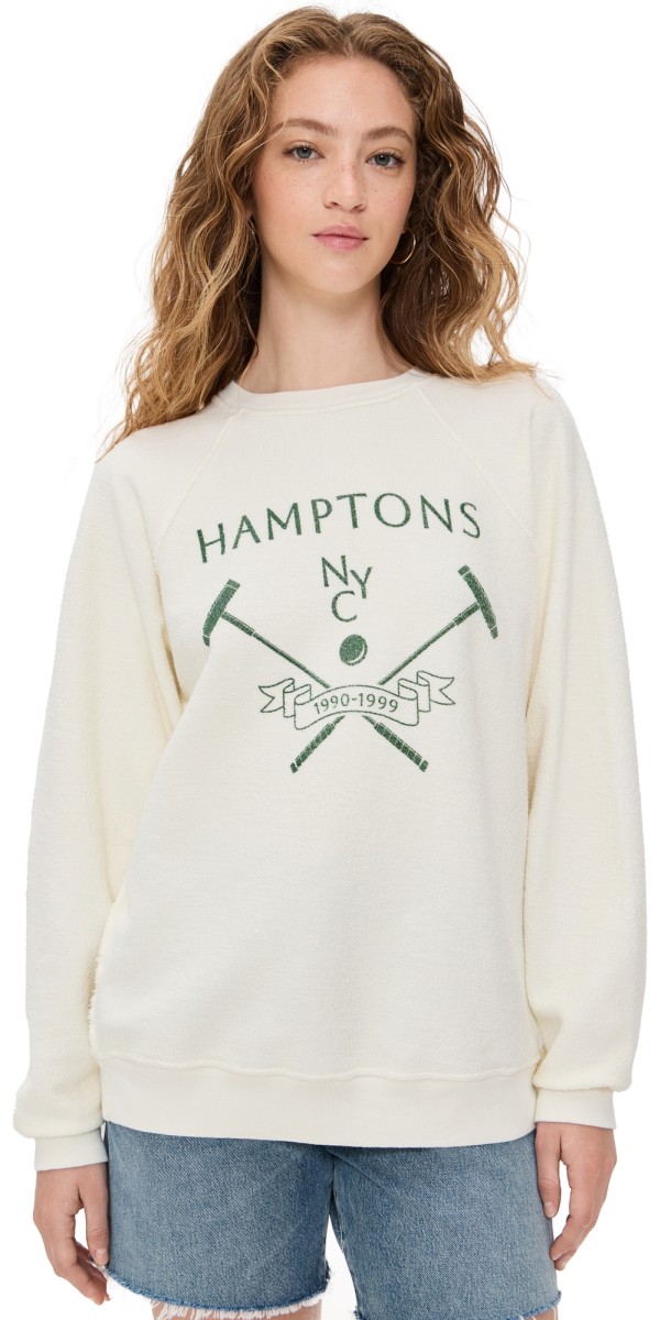 Original Retro Brand Hamptons Inside Out Fleece Sweatshirt Antique White