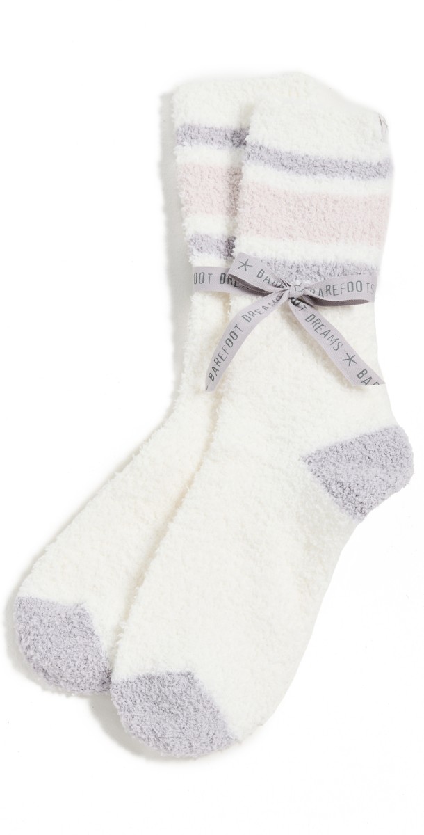 Barefoot Dreams CozyChic Tube Socks Oyster Multi