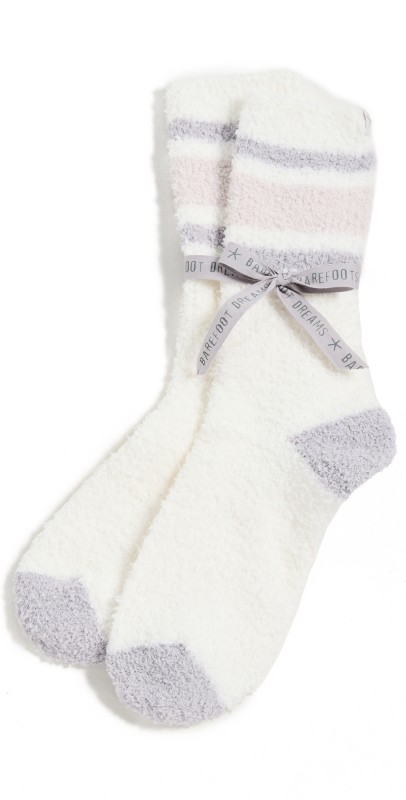 Barefoot Dreams CozyChic Tube Socks Oyster Multi