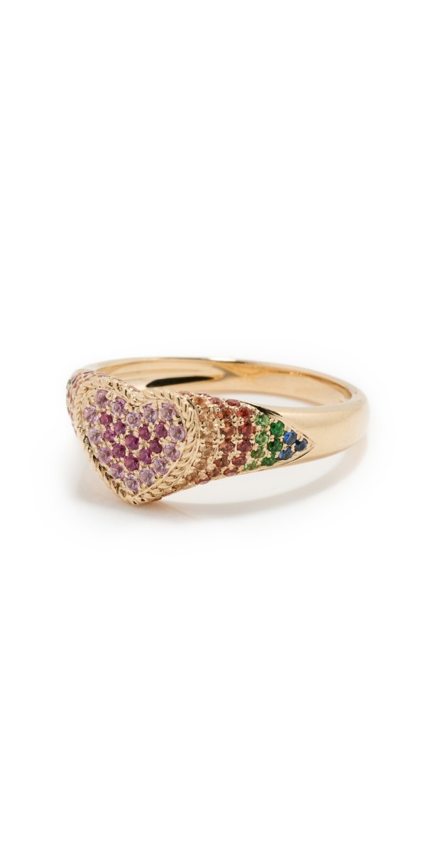 Yvonne Leon Baby Chevaliere Cur Rainbow Ring 9k Yellow Gold