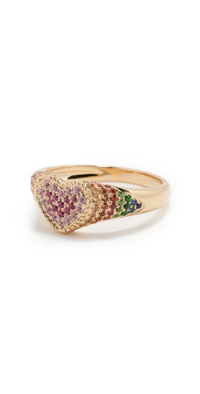 Yvonne Leon Baby Chevaliere Cur Rainbow Ring 9k Yellow Gold