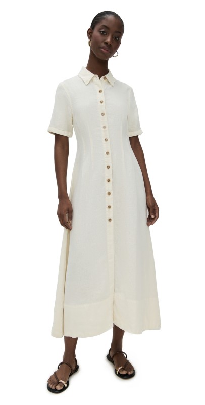 DL1961 Montauk Linen Midi Dress Flax (Linen)